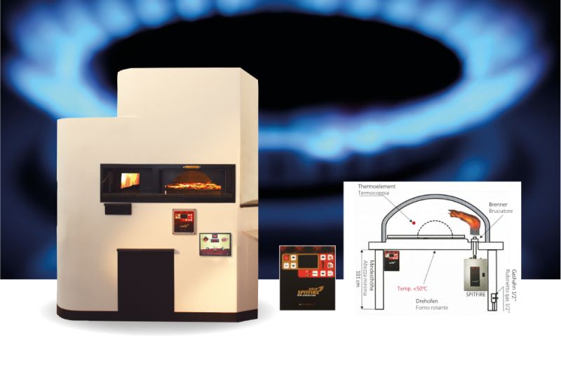 Gas ovens with rotating cooking surface